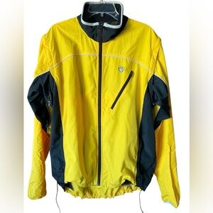 Pearl Izumi Mens SZ XL Cycling Jacket With Zip-Off Sleeves Yellow/Black-1180